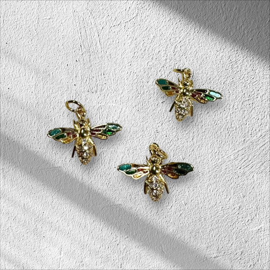 Gold Bee Colorful Charms