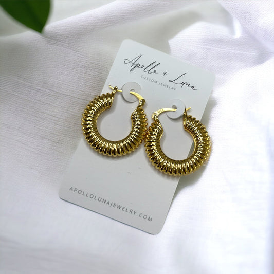 Limited Chunky Gold Round Ornaments Hoops